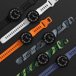 Correia de relógio em silicone com textura ondulada e fivela invertida, para Samsung Galaxy Watch 7 / 6 / 5 / 4