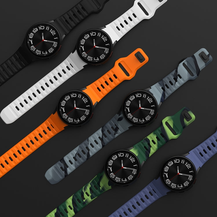 Correia de relógio em silicone com textura ondulada e fivela invertida, para Samsung Galaxy Watch 7 / 6 / 5 / 4