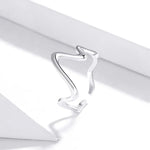 Anel Feminino Curva de Onda Simples em Prata Esterlina S925
