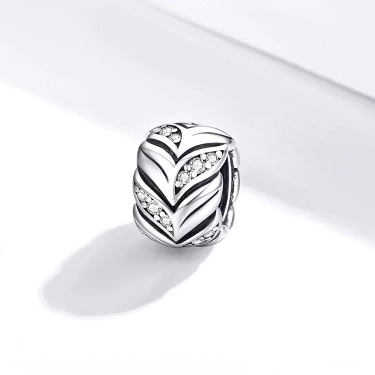 Acessórios para Pulseira e Colar DIY com Contas de Trigo e Zircónio em Prata Esterlina S925, SCC1614