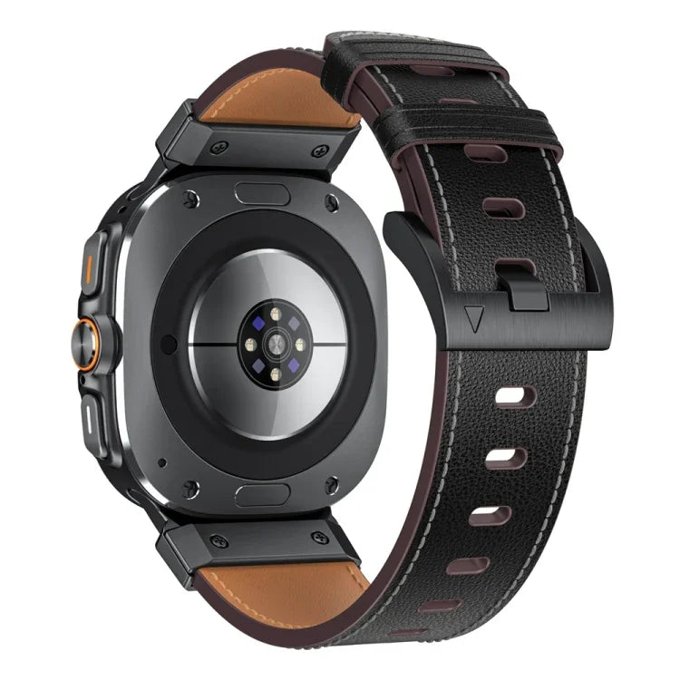 Pulseira de Relógio em Pele Estilo Mecha, Para Samsung Galaxy Watch Ultra 47mm / Ultra 2025