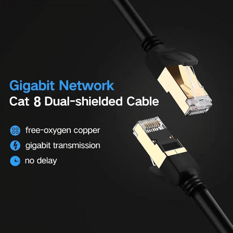 Cabo de Rede Gigabit Cat 8 Dupla Blindagem, 1m, 2m, 3m, 5m, 8m, 10m, 15m, 20m, 30m
