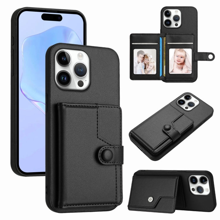 Capa de telemóvel com bolsa para cartões com botão e proteção RFID anti-roubo, para iPhone 17 Pro Max, para iPhone 17 Pro, para iPhone 17, para iPhone Air, para iPhone 16 Pro Max, para iPhone 16 Pro, para iPhone 16 Plus, para iPhone 16