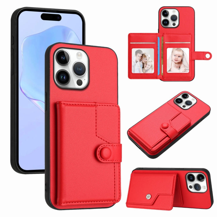 Capa de telemóvel com bolsa para cartões com botão e proteção RFID anti-roubo, para iPhone 17 Pro Max, para iPhone 17 Pro, para iPhone 17, para iPhone Air, para iPhone 16 Pro Max, para iPhone 16 Pro, para iPhone 16 Plus, para iPhone 16