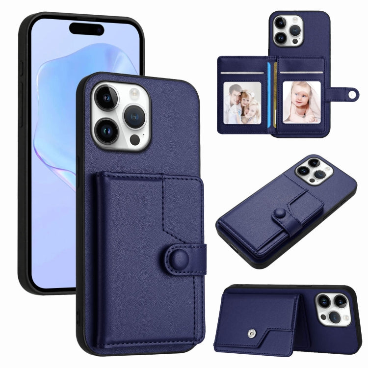 Capa de telemóvel com bolsa para cartões com botão e proteção RFID anti-roubo, para iPhone 17 Pro Max, para iPhone 17 Pro, para iPhone 17, para iPhone Air, para iPhone 16 Pro Max, para iPhone 16 Pro, para iPhone 16 Plus, para iPhone 16