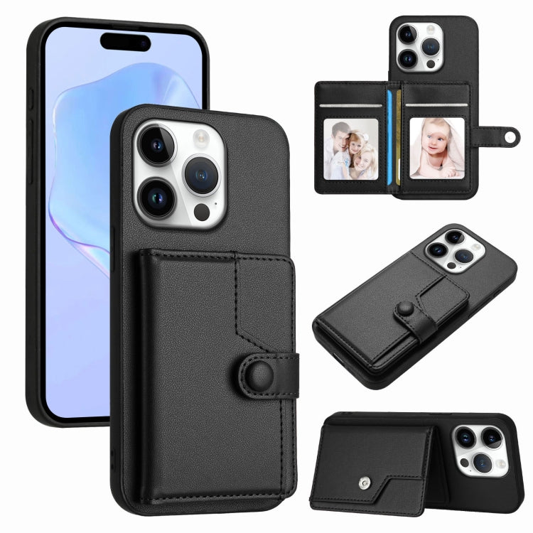 Capa de telemóvel com bolsa para cartões com botão e proteção RFID anti-roubo, para iPhone 17 Pro Max, para iPhone 17 Pro, para iPhone 17, para iPhone Air, para iPhone 16 Pro Max, para iPhone 16 Pro, para iPhone 16 Plus, para iPhone 16