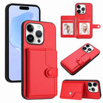 Capa de telemóvel com bolsa para cartões com botão e proteção RFID anti-roubo, para iPhone 17 Pro Max, para iPhone 17 Pro, para iPhone 17, para iPhone Air, para iPhone 16 Pro Max, para iPhone 16 Pro, para iPhone 16 Plus, para iPhone 16