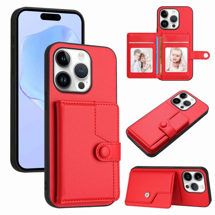 Capa de telemóvel com bolsa para cartões com botão e proteção RFID anti-roubo, para iPhone 17 Pro Max, para iPhone 17 Pro, para iPhone 17, para iPhone Air, para iPhone 16 Pro Max, para iPhone 16 Pro, para iPhone 16 Plus, para iPhone 16