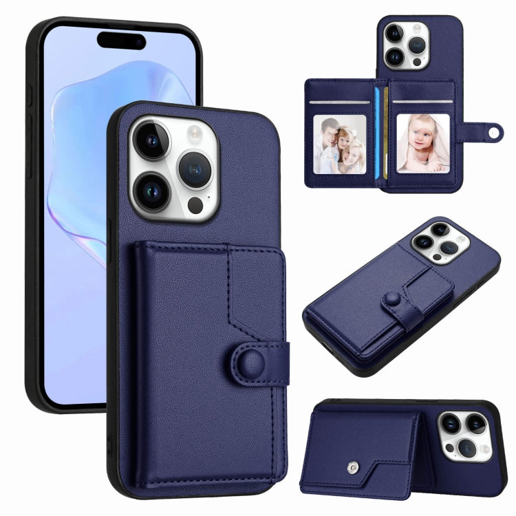 Capa de telemóvel com bolsa para cartões com botão e proteção RFID anti-roubo, para iPhone 17 Pro Max, para iPhone 17 Pro, para iPhone 17, para iPhone Air, para iPhone 16 Pro Max, para iPhone 16 Pro, para iPhone 16 Plus, para iPhone 16