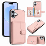 Capa de telemóvel com bolsa para cartões com botão e proteção RFID anti-roubo, para iPhone 17 Pro Max, para iPhone 17 Pro, para iPhone 17, para iPhone Air, para iPhone 16 Pro Max, para iPhone 16 Pro, para iPhone 16 Plus, para iPhone 16