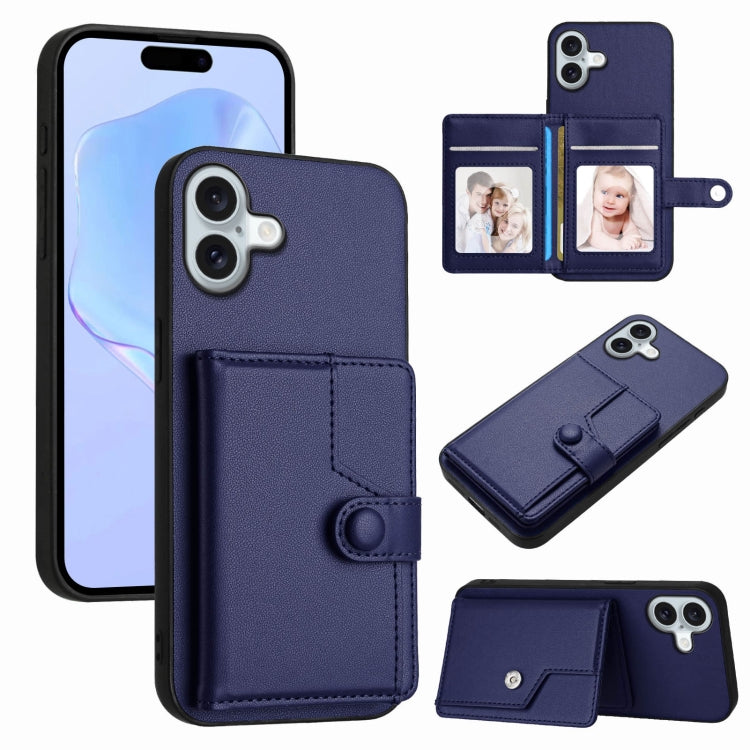 Capa de telemóvel com bolsa para cartões com botão e proteção RFID anti-roubo, para iPhone 17 Pro Max, para iPhone 17 Pro, para iPhone 17, para iPhone Air, para iPhone 16 Pro Max, para iPhone 16 Pro, para iPhone 16 Plus, para iPhone 16
