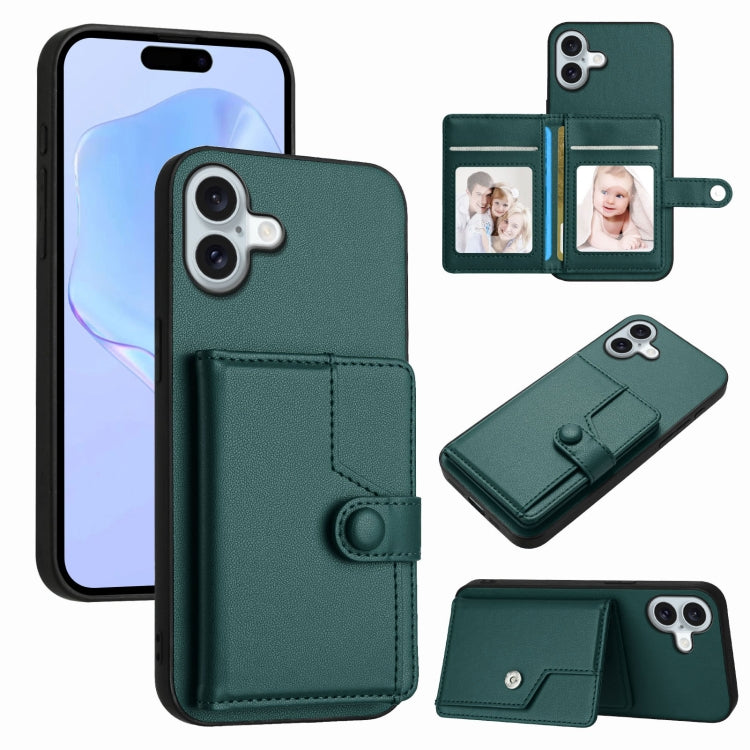 Capa de telemóvel com bolsa para cartões com botão e proteção RFID anti-roubo, para iPhone 17 Pro Max, para iPhone 17 Pro, para iPhone 17, para iPhone Air, para iPhone 16 Pro Max, para iPhone 16 Pro, para iPhone 16 Plus, para iPhone 16