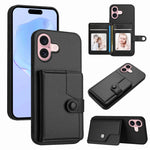 Capa de telemóvel com bolsa para cartões com botão e proteção RFID anti-roubo, para iPhone 17 Pro Max, para iPhone 17 Pro, para iPhone 17, para iPhone Air, para iPhone 16 Pro Max, para iPhone 16 Pro, para iPhone 16 Plus, para iPhone 16
