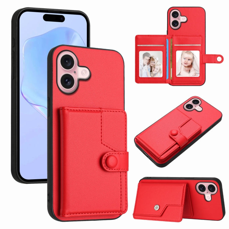 Capa de telemóvel com bolsa para cartões com botão e proteção RFID anti-roubo, para iPhone 17 Pro Max, para iPhone 17 Pro, para iPhone 17, para iPhone Air, para iPhone 16 Pro Max, para iPhone 16 Pro, para iPhone 16 Plus, para iPhone 16