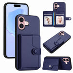 Capa de telemóvel com bolsa para cartões com botão e proteção RFID anti-roubo, para iPhone 17 Pro Max, para iPhone 17 Pro, para iPhone 17, para iPhone Air, para iPhone 16 Pro Max, para iPhone 16 Pro, para iPhone 16 Plus, para iPhone 16