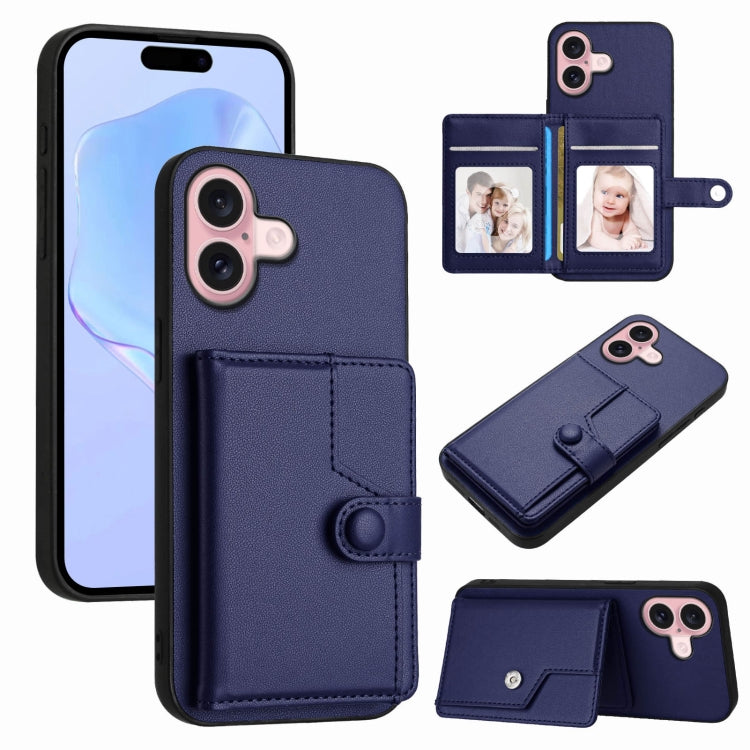 Capa de telemóvel com bolsa para cartões com botão e proteção RFID anti-roubo, para iPhone 17 Pro Max, para iPhone 17 Pro, para iPhone 17, para iPhone Air, para iPhone 16 Pro Max, para iPhone 16 Pro, para iPhone 16 Plus, para iPhone 16