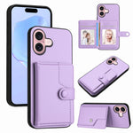 Capa de telemóvel com bolsa para cartões com botão e proteção RFID anti-roubo, para iPhone 17 Pro Max, para iPhone 17 Pro, para iPhone 17, para iPhone Air, para iPhone 16 Pro Max, para iPhone 16 Pro, para iPhone 16 Plus, para iPhone 16