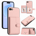 Capa de telemóvel com bolsa para cartões com botão e proteção RFID anti-roubo, para iPhone SE 2022 / 2020, para iPhone 13 Pro Max, para iPhone 13 Pro, para iPhone 13, para iPhone 13 mini, para iPhone 12, para iPhone 12 Pro Max, para iPhone 12 Pro