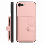 Capa de telemóvel com bolsa para cartões com botão e proteção RFID anti-roubo, para iPhone SE 2022 / 2020, para iPhone 13 Pro Max, para iPhone 13 Pro, para iPhone 13, para iPhone 13 mini, para iPhone 12, para iPhone 12 Pro Max, para iPhone 12 Pro