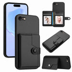 Capa de telemóvel com bolsa para cartões com botão e proteção RFID anti-roubo, para iPhone SE 2022 / 2020, para iPhone 13 Pro Max, para iPhone 13 Pro, para iPhone 13, para iPhone 13 mini, para iPhone 12, para iPhone 12 Pro Max, para iPhone 12 Pro