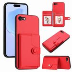 Capa de telemóvel com bolsa para cartões com botão e proteção RFID anti-roubo, para iPhone SE 2022 / 2020, para iPhone 13 Pro Max, para iPhone 13 Pro, para iPhone 13, para iPhone 13 mini, para iPhone 12, para iPhone 12 Pro Max, para iPhone 12 Pro