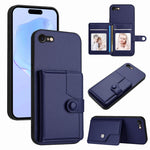 Capa de telemóvel com bolsa para cartões com botão e proteção RFID anti-roubo, para iPhone SE 2022 / 2020, para iPhone 13 Pro Max, para iPhone 13 Pro, para iPhone 13, para iPhone 13 mini, para iPhone 12, para iPhone 12 Pro Max, para iPhone 12 Pro