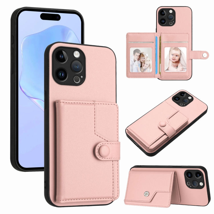 Capa de telemóvel com bolsa para cartões com botão e proteção RFID anti-roubo, para iPhone SE 2022 / 2020, para iPhone 13 Pro Max, para iPhone 13 Pro, para iPhone 13, para iPhone 13 mini, para iPhone 12, para iPhone 12 Pro Max, para iPhone 12 Pro