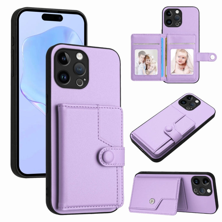 Capa de telemóvel com bolsa para cartões com botão e proteção RFID anti-roubo, para iPhone SE 2022 / 2020, para iPhone 13 Pro Max, para iPhone 13 Pro, para iPhone 13, para iPhone 13 mini, para iPhone 12, para iPhone 12 Pro Max, para iPhone 12 Pro