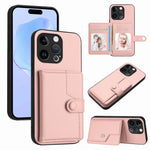 Capa de telemóvel com bolsa para cartões com botão e proteção RFID anti-roubo, para iPhone SE 2022 / 2020, para iPhone 13 Pro Max, para iPhone 13 Pro, para iPhone 13, para iPhone 13 mini, para iPhone 12, para iPhone 12 Pro Max, para iPhone 12 Pro