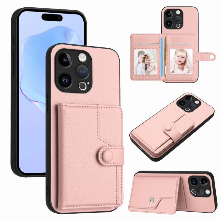 Capa de telemóvel com bolsa para cartões com botão e proteção RFID anti-roubo, para iPhone SE 2022 / 2020, para iPhone 13 Pro Max, para iPhone 13 Pro, para iPhone 13, para iPhone 13 mini, para iPhone 12, para iPhone 12 Pro Max, para iPhone 12 Pro