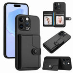 Capa de telemóvel com bolsa para cartões com botão e proteção RFID anti-roubo, para iPhone SE 2022 / 2020, para iPhone 13 Pro Max, para iPhone 13 Pro, para iPhone 13, para iPhone 13 mini, para iPhone 12, para iPhone 12 Pro Max, para iPhone 12 Pro