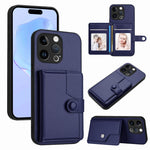 Capa de telemóvel com bolsa para cartões com botão e proteção RFID anti-roubo, para iPhone SE 2022 / 2020, para iPhone 13 Pro Max, para iPhone 13 Pro, para iPhone 13, para iPhone 13 mini, para iPhone 12, para iPhone 12 Pro Max, para iPhone 12 Pro