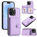 Capa de telemóvel com bolsa para cartões com botão e proteção RFID anti-roubo, para iPhone SE 2022 / 2020, para iPhone 13 Pro Max, para iPhone 13 Pro, para iPhone 13, para iPhone 13 mini, para iPhone 12, para iPhone 12 Pro Max, para iPhone 12 Pro