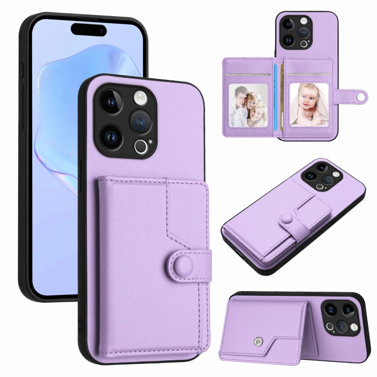 Capa de telemóvel com bolsa para cartões com botão e proteção RFID anti-roubo, para iPhone SE 2022 / 2020, para iPhone 13 Pro Max, para iPhone 13 Pro, para iPhone 13, para iPhone 13 mini, para iPhone 12, para iPhone 12 Pro Max, para iPhone 12 Pro