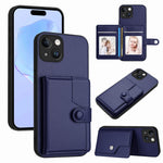 Capa de telemóvel com bolsa para cartões com botão e proteção RFID anti-roubo, para iPhone SE 2022 / 2020, para iPhone 13 Pro Max, para iPhone 13 Pro, para iPhone 13, para iPhone 13 mini, para iPhone 12, para iPhone 12 Pro Max, para iPhone 12 Pro