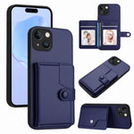 Capa de telemóvel com bolsa para cartões com botão e proteção RFID anti-roubo, para iPhone SE 2022 / 2020, para iPhone 13 Pro Max, para iPhone 13 Pro, para iPhone 13, para iPhone 13 mini, para iPhone 12, para iPhone 12 Pro Max, para iPhone 12 Pro