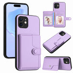 Capa de telemóvel com bolsa para cartões com botão e proteção RFID anti-roubo, para iPhone SE 2022 / 2020, para iPhone 13 Pro Max, para iPhone 13 Pro, para iPhone 13, para iPhone 13 mini, para iPhone 12, para iPhone 12 Pro Max, para iPhone 12 Pro