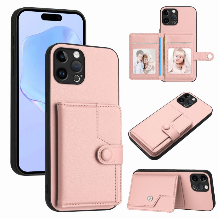 Capa de telemóvel com bolsa para cartões com botão e proteção RFID anti-roubo, para iPhone SE 2022 / 2020, para iPhone 13 Pro Max, para iPhone 13 Pro, para iPhone 13, para iPhone 13 mini, para iPhone 12, para iPhone 12 Pro Max, para iPhone 12 Pro