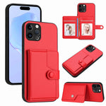 Capa de telemóvel com bolsa para cartões com botão e proteção RFID anti-roubo, para iPhone SE 2022 / 2020, para iPhone 13 Pro Max, para iPhone 13 Pro, para iPhone 13, para iPhone 13 mini, para iPhone 12, para iPhone 12 Pro Max, para iPhone 12 Pro