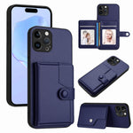 Capa de telemóvel com bolsa para cartões com botão e proteção RFID anti-roubo, para iPhone SE 2022 / 2020, para iPhone 13 Pro Max, para iPhone 13 Pro, para iPhone 13, para iPhone 13 mini, para iPhone 12, para iPhone 12 Pro Max, para iPhone 12 Pro