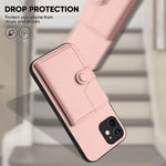 Capa de telemóvel com bolsa para cartões com botão e proteção RFID anti-roubo, para iPhone 12 mini, para iPhone 11 Pro Max, para iPhone 11, para iPhone 11 Pro, para iPhone XS / X, para iPhone XR, para iPhone XS Max, para iPhone 8 Plus / 7 Plus