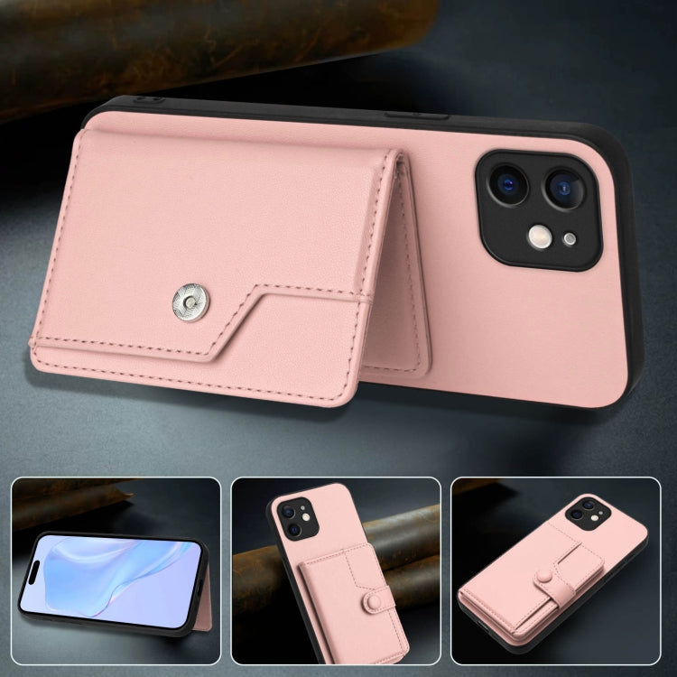 Capa de telemóvel com bolsa para cartões com botão e proteção RFID anti-roubo, para iPhone 12 mini, para iPhone 11 Pro Max, para iPhone 11, para iPhone 11 Pro, para iPhone XS / X, para iPhone XR, para iPhone XS Max, para iPhone 8 Plus / 7 Plus