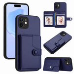 Capa de telemóvel com bolsa para cartões com botão e proteção RFID anti-roubo, para iPhone 12 mini, para iPhone 11 Pro Max, para iPhone 11, para iPhone 11 Pro, para iPhone XS / X, para iPhone XR, para iPhone XS Max, para iPhone 8 Plus / 7 Plus