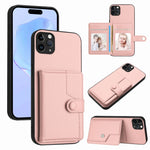 Capa de telemóvel com bolsa para cartões com botão e proteção RFID anti-roubo, para iPhone 12 mini, para iPhone 11 Pro Max, para iPhone 11, para iPhone 11 Pro, para iPhone XS / X, para iPhone XR, para iPhone XS Max, para iPhone 8 Plus / 7 Plus