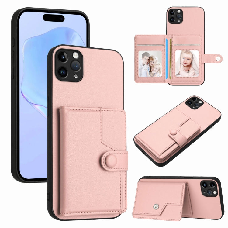 Capa de telemóvel com bolsa para cartões com botão e proteção RFID anti-roubo, para iPhone 12 mini, para iPhone 11 Pro Max, para iPhone 11, para iPhone 11 Pro, para iPhone XS / X, para iPhone XR, para iPhone XS Max, para iPhone 8 Plus / 7 Plus