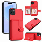 Capa de telemóvel com bolsa para cartões com botão e proteção RFID anti-roubo, para iPhone 12 mini, para iPhone 11 Pro Max, para iPhone 11, para iPhone 11 Pro, para iPhone XS / X, para iPhone XR, para iPhone XS Max, para iPhone 8 Plus / 7 Plus