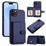 Capa de telemóvel com bolsa para cartões com botão e proteção RFID anti-roubo, para iPhone 12 mini, para iPhone 11 Pro Max, para iPhone 11, para iPhone 11 Pro, para iPhone XS / X, para iPhone XR, para iPhone XS Max, para iPhone 8 Plus / 7 Plus