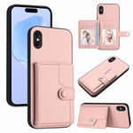 Capa de telemóvel com bolsa para cartões com botão e proteção RFID anti-roubo, para iPhone 12 mini, para iPhone 11 Pro Max, para iPhone 11, para iPhone 11 Pro, para iPhone XS / X, para iPhone XR, para iPhone XS Max, para iPhone 8 Plus / 7 Plus