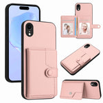 Capa de telemóvel com bolsa para cartões com botão e proteção RFID anti-roubo, para iPhone 12 mini, para iPhone 11 Pro Max, para iPhone 11, para iPhone 11 Pro, para iPhone XS / X, para iPhone XR, para iPhone XS Max, para iPhone 8 Plus / 7 Plus