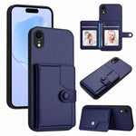 Capa de telemóvel com bolsa para cartões com botão e proteção RFID anti-roubo, para iPhone 12 mini, para iPhone 11 Pro Max, para iPhone 11, para iPhone 11 Pro, para iPhone XS / X, para iPhone XR, para iPhone XS Max, para iPhone 8 Plus / 7 Plus